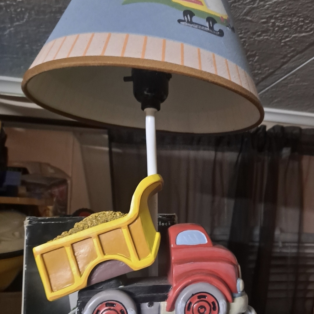 Kids Construction Truck Lamp with Shade